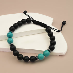 5 & 2 Teal/Black Unisex Bracelet