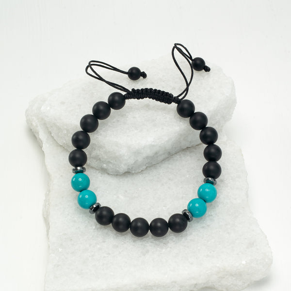 5 & 2 Teal/Black Unisex Bracelet
