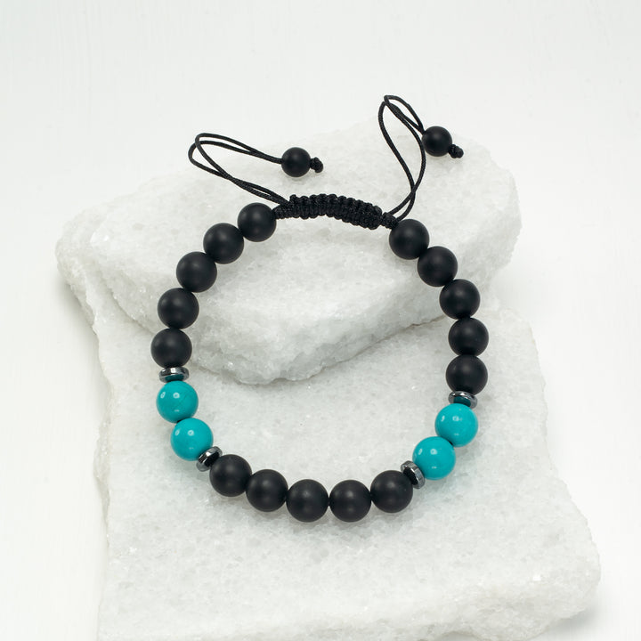 5 & 2 Teal/Black Unisex Bracelet