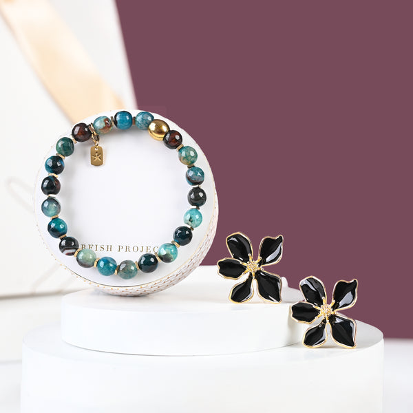Ewa Beaded Green Agate Bracelet
