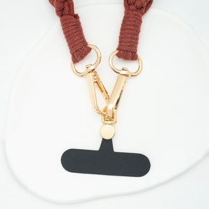 Close up of phone crossbody attachment, gift for mother on Mother's day, sustainable fair trade jewelry