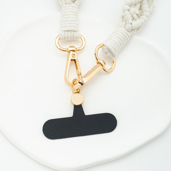 Close up of phone crossbody attachment, gift for mother on Mother's day, sustainable fair trade jewelry