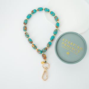Sierra Bloom Turquoise Emperor Stone Beaded Phone Wrist Strap