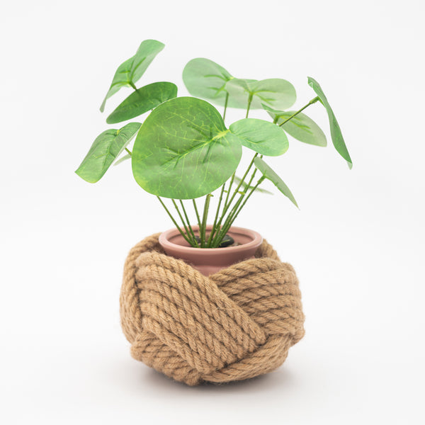Jute unbound planter, plant holder decoration, sustainable women's jewelry company, online shopping