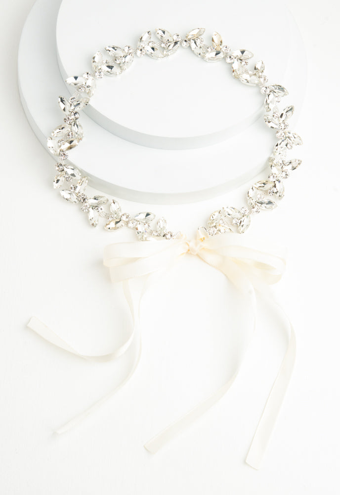 Crystal Serenade Silk Ribbon Headband
