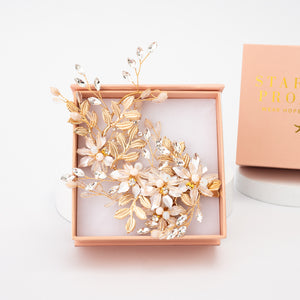 Magnolia Crystal and Zircon Hair Clip