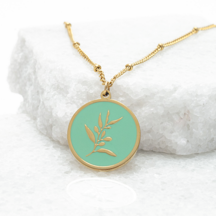 Engravable Resilience Necklace in Mint