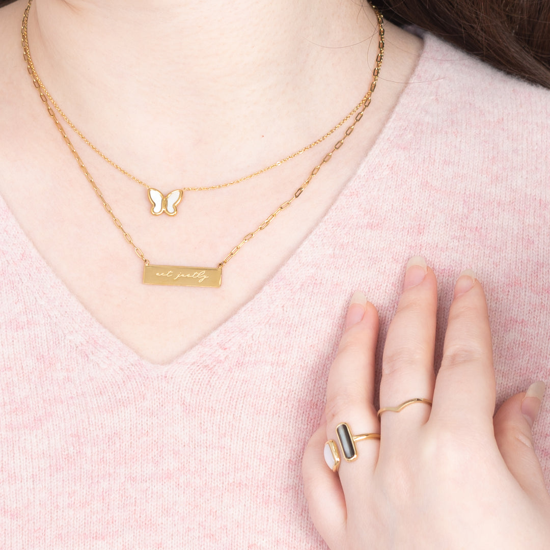 Give Mercy Gold Bar Necklace