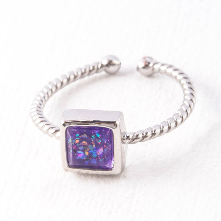 Bright Ring in Glistening Lilac & Silver