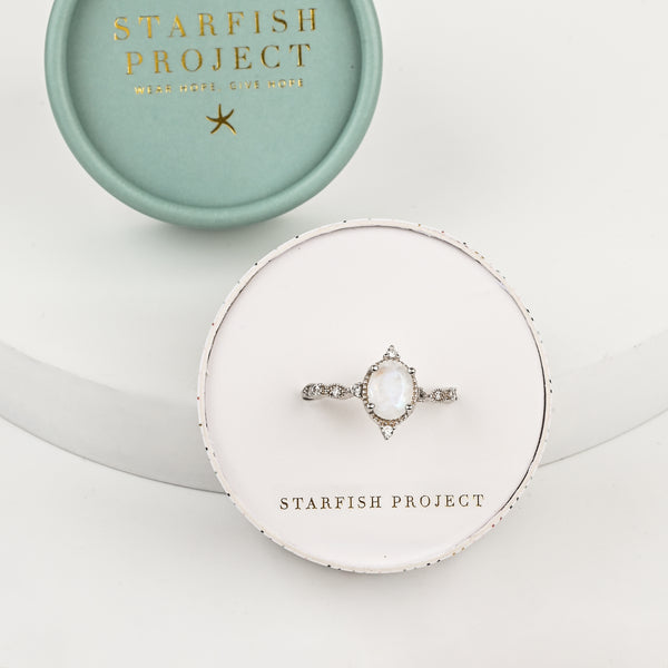 Lunar Crest Moonstone Ring