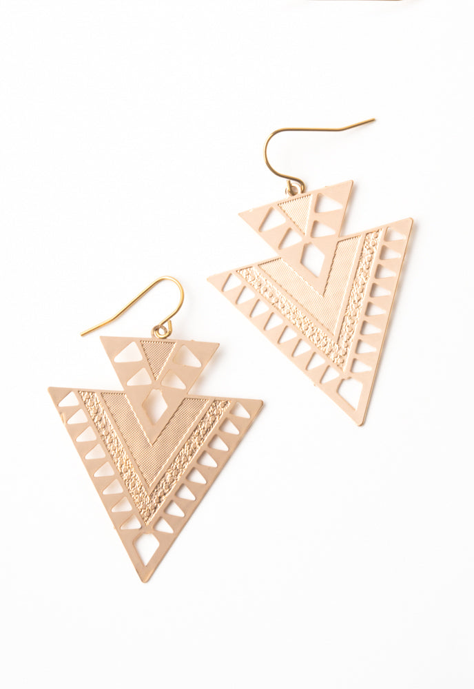 CiCi Gold Geometric Dangle Earrings