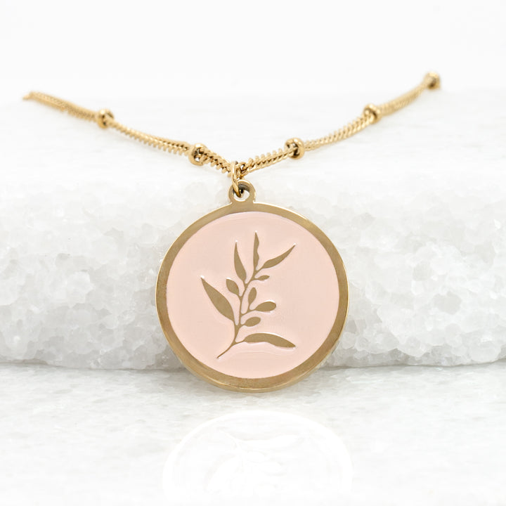 Engravable Resilience Necklace in Pink