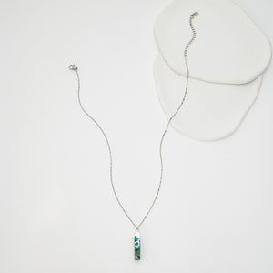 Necklace for women, quality silver chain with turquoise and silver pendant, necklace brands like Pandora, fashion jewelry, home shopping jewelry
