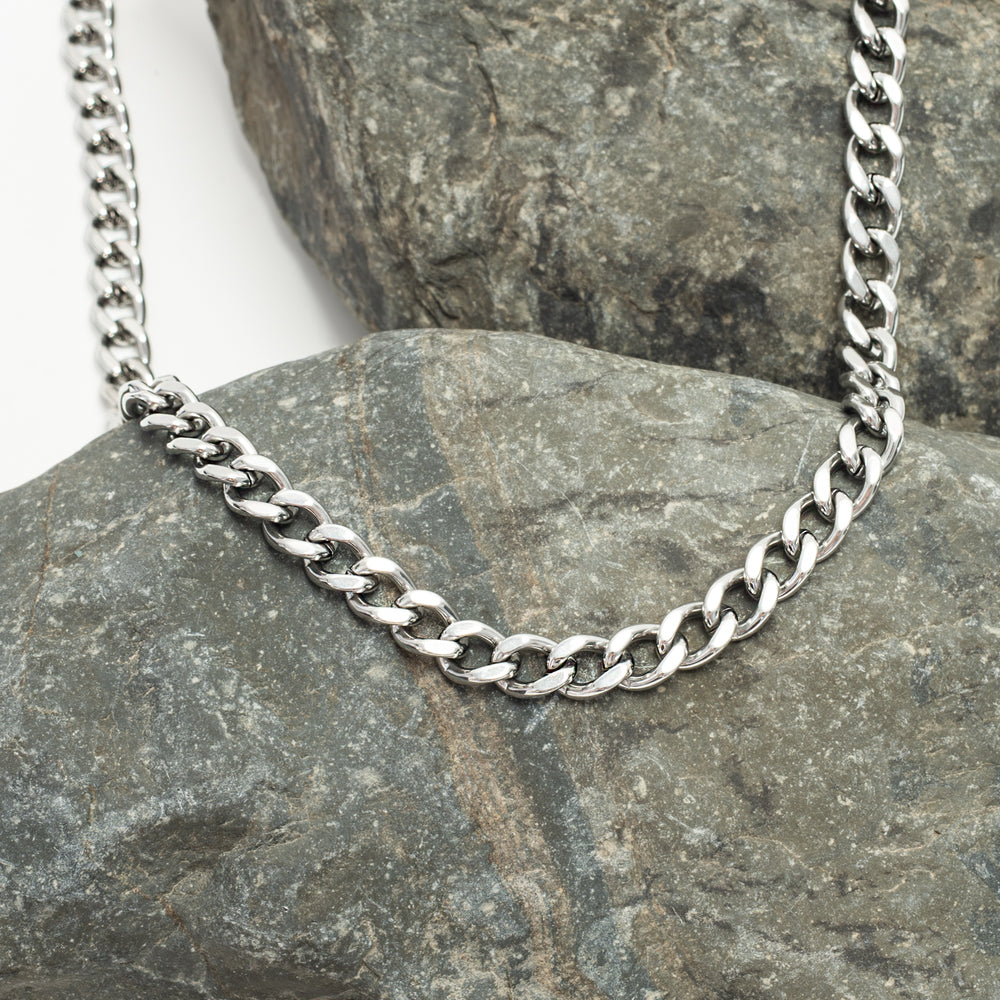 Men's silver chain necklace, stainless steel   necklace, jewelry for men, symbolism for hope, women's artisan jewelry