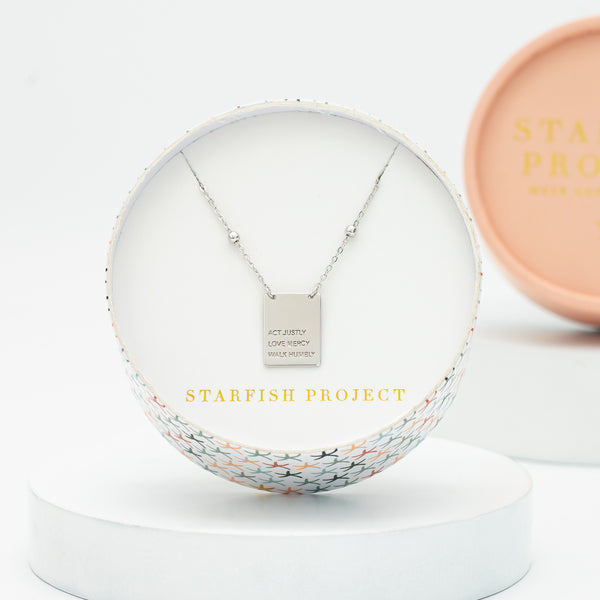 Act Justly Necklace in Sterling Silver