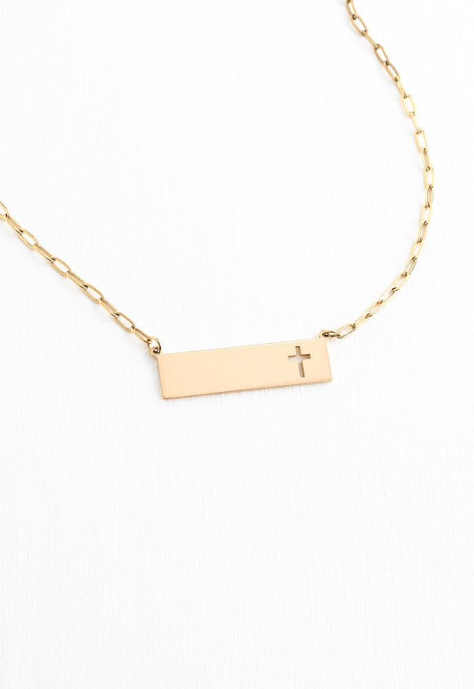 Tree of Life Cross Necklace in Gold