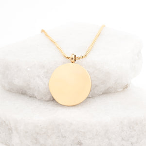 Simple side of engravable gold necklace, gold chain necklace, women's artisan jewelry, freedom business 