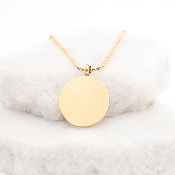 Simple side of engravable gold necklace, gold chain necklace, women's artisan jewelry, freedom business 
