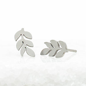 Rowen Leaf Stud Earrings