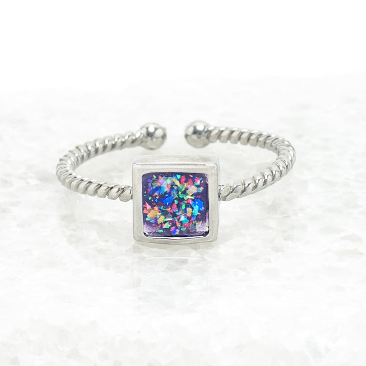 Bright Ring in Glistening Lilac & Silver