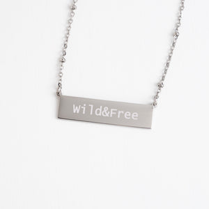 Example photo of engravable necklace, personalized silver necklace, unique Christmas gifts, jewelry brand, freedom business