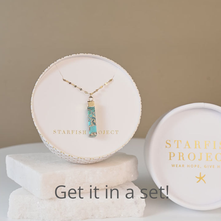 Oasis Turquoise and Gold Studs
