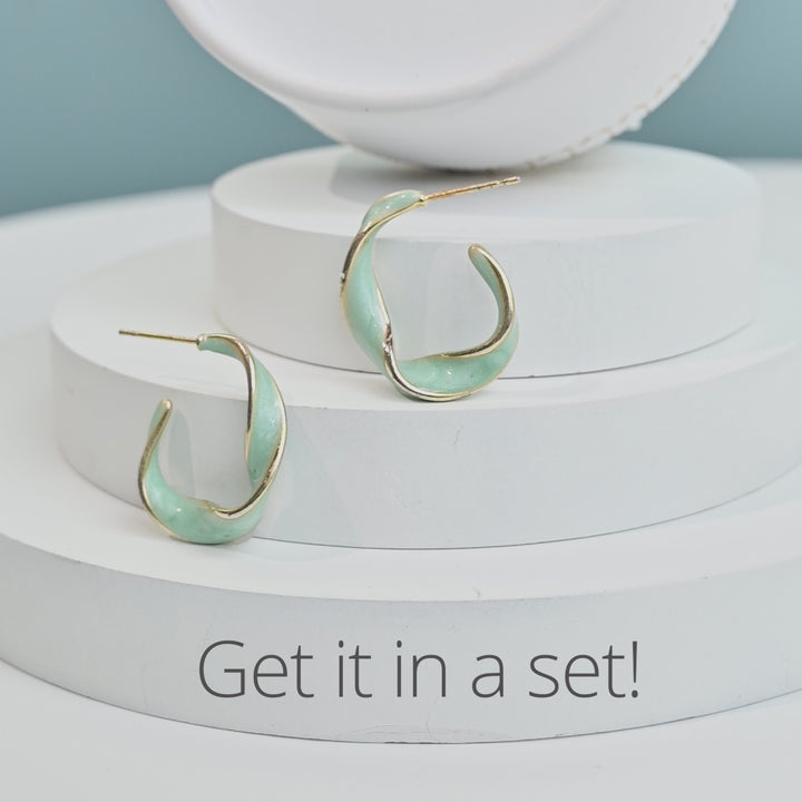With a Twist Hoops in Mint