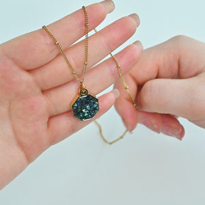 Video of stunning locket necklace, necklace with abalone, gold locket, gold chain, special christmas gift ideas