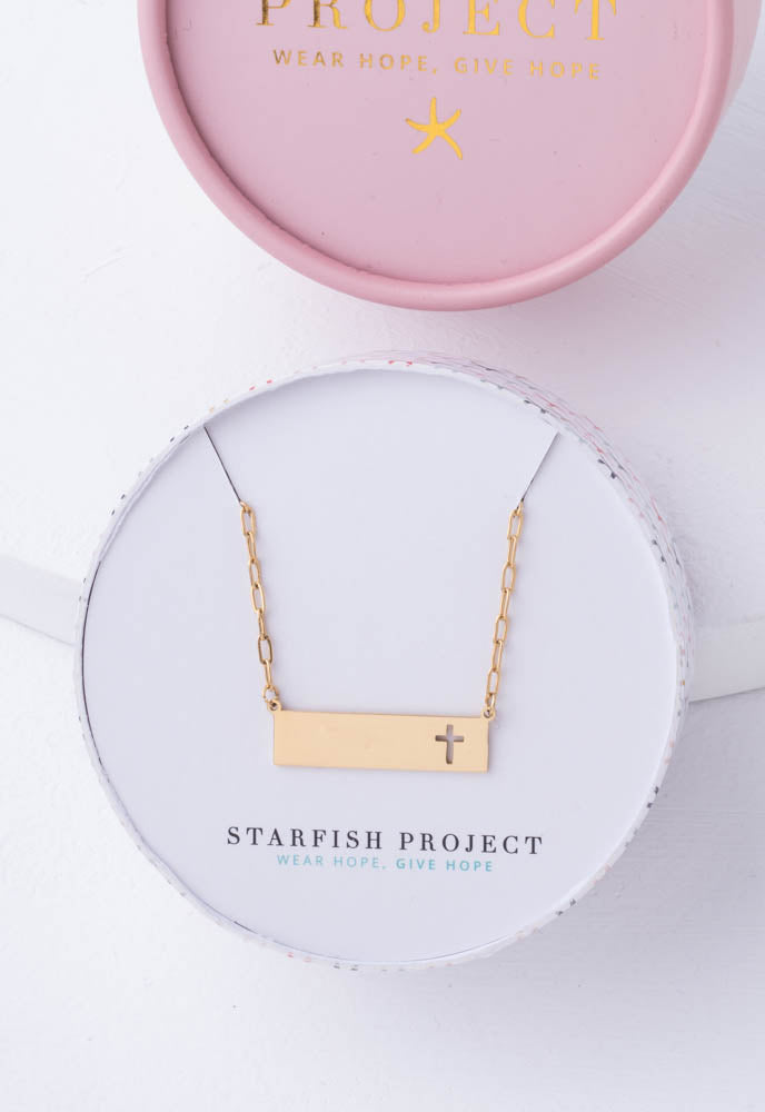 Tree of Life Cross Necklace in Gold